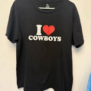 Black 'I Love Cowboys' T-Shirt